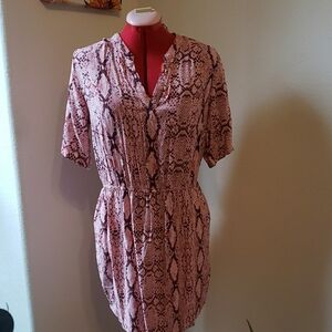 VENUS Pink Snake Print Dress